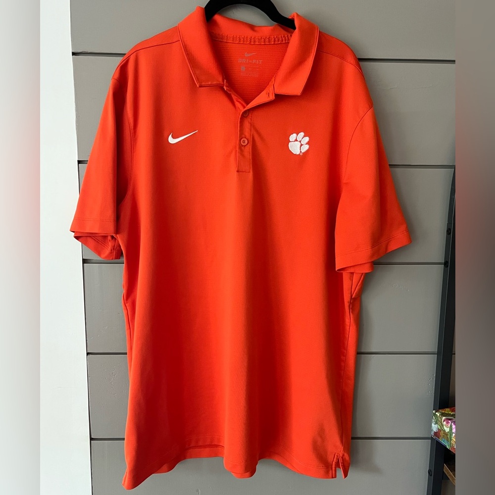 Clemson Tigers Nike Dri-Fit‎ Polo Orange XL performance Tigers